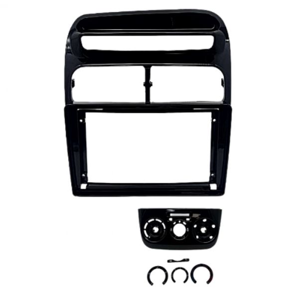 MOLDURA 9" FIAT LINEA  2008 A 2014 BLACK PIANO C/ CAPA DO CONTROLE AR ANALOGICO