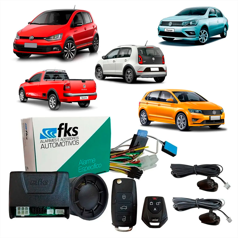 ALARME AUTOMOTIVO FKS ESPECIFICO VW G5/G6/G7/G8 1 CHAVE CANIVETE + 1 CONTROLE NORMAL